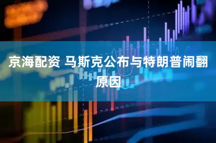 京海配资 马斯克公布与特朗普闹翻原因